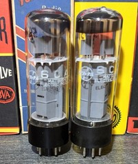 Strong 1960s Pair Matsushita EL34 Tubes TV7 Tested NOS+ @ 52/54 & 34/35ma PC