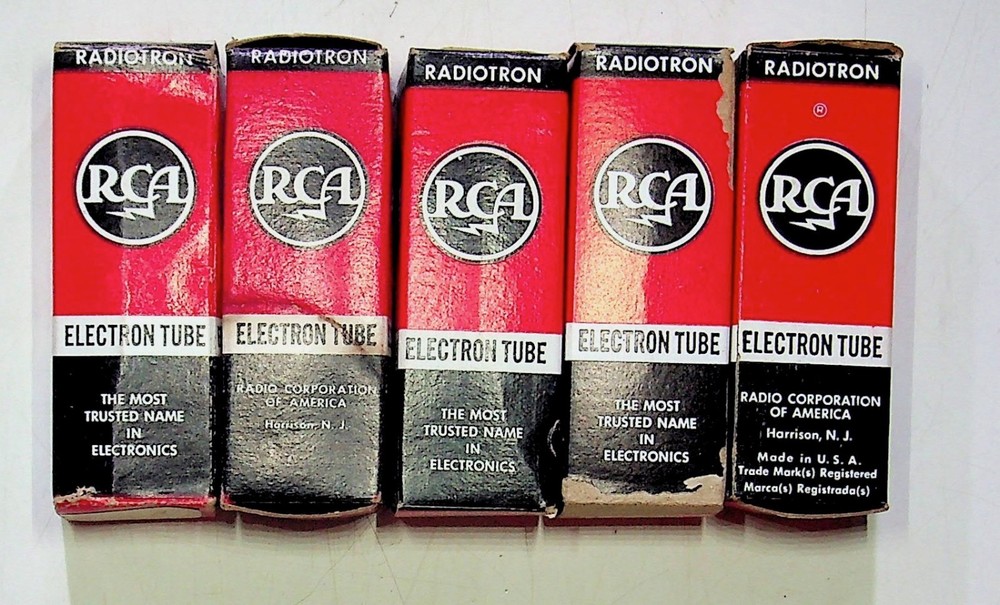 Lot 5 RCA Vintage Electron Tube Boxes NOS #303