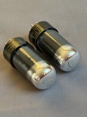 Vintage Pair of 12V6GT Tubes Chrome Tops Delco made by Sylvania Matched test NOS