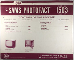 SAMS PHOTOFACT FOLDER SET NO. 1503, 1975, SCHEMATICS & SERVICE MANUALS