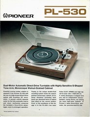Pioneer PL-530 Stereo Turntable Brochure 1976 Rare Original