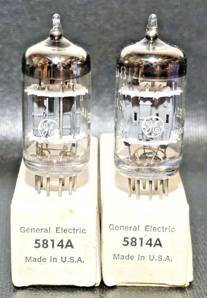 Matched Pair GE 5814A Vacuum Tubes Tested NOS On Calibrated TV – 7