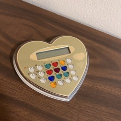 Vintage 1980s Heart Shaped Jeweled Electronic Calculator FOR PARTS/ READ