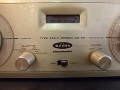 Vintage H.H. Scott 330-C Stereomaster AM/FM Tube Tuner FOR PARTS w/ Faceplate