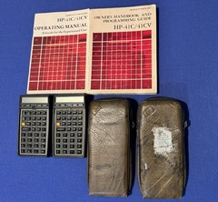 HP Hewlett Packard HP 41C and HP 41CV with cases and manual