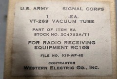 Western Electric 717A VT269 CV3594 Tubes NOS/NIB in Original Box — Matched Pair