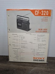 Sony CF-320 E Model FM-AM Radio Cassette Corder Service Manual Original Vintage