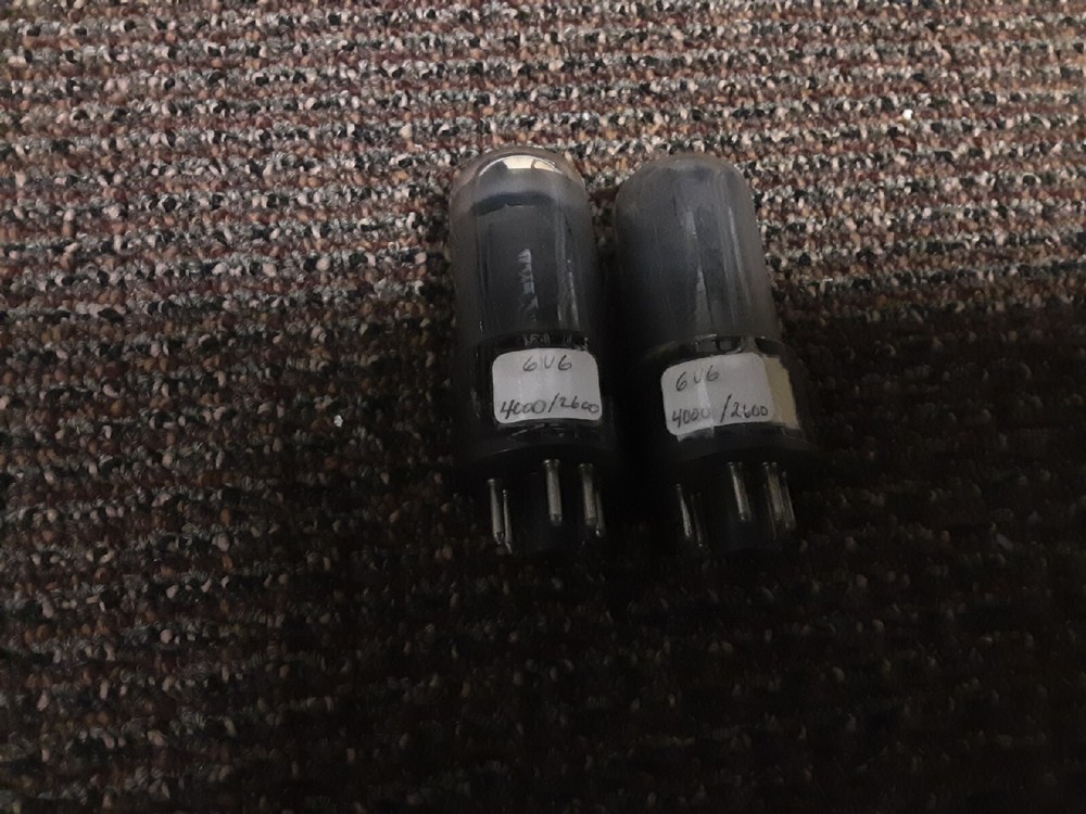 Pair Philco 6V6GT / Dark Glass Vintage Radio Tube Guitar Audio Amp Tested