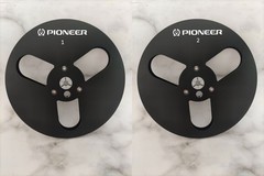 New One Pair Pioneer black 7” Tape Reel Light Metal Aluminum Take Up Reel