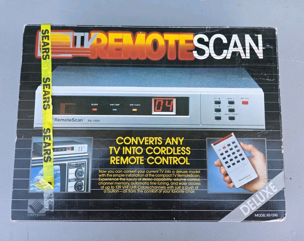 Vintage 1980s TV Remote Scan RS-1390 New Open Box Ships Fast And Safe