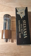 Sylvania Gold Brand GB-5931 5U4GB Rectifier Tube NOS NIB Brown Base Black Plate