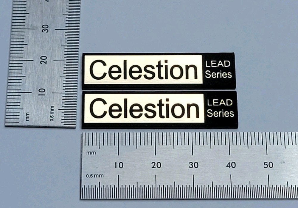 Celestion LEAD Series Speaker Badge Logo Premium Gold Pair With Adhesive