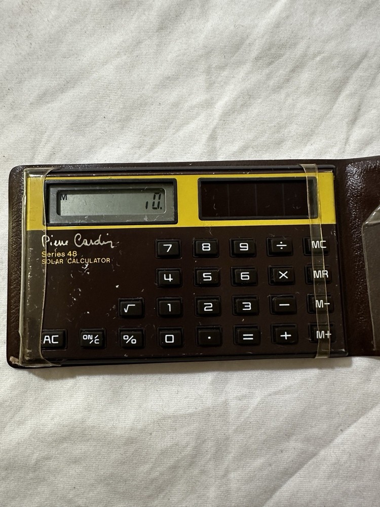Vintage Pierre Cardin Series 48 Solar Calculator Casio Case Tested Working VTG