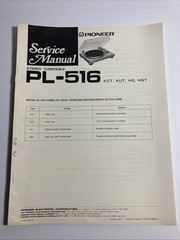 Pioneer PL-516 Original Service Manual 1977 Rare