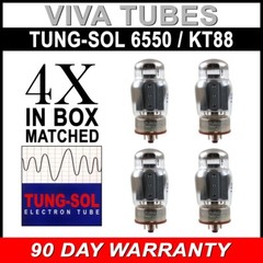 New Plate Current Matched Quad (4) Tung-Sol Reissue 6550 KT88 Coke Bottle Tubes