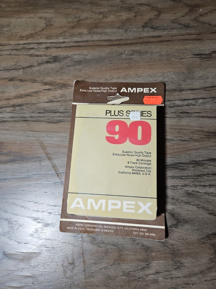 AMPEX 8 Track Tape Plus Series 90 Minute Blank Sealed New Vintage