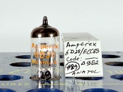 Amperex ECC88 6DJ8 Orange Print Code: Delta0B4 Tested Good Tube