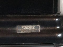 Minty 1922 Federal Jr. Radio w/Orig. Crystal Detector & Federal Headset * Works