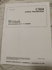 MCINTOSH C 504 Pre Amplifier Service Manual Photocopy
