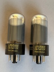 Vintage Pair of 12V6GT Tubes Chrome Tops Delco made by Sylvania Matched test NOS