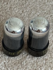 Vintage Pair of 12V6GT Tubes Chrome Tops Delco made by Sylvania Matched test NOS