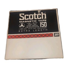 This is a vintage Scotch Brand Magnetic Tape 150, a 7-inch reel of 1/4 inch…