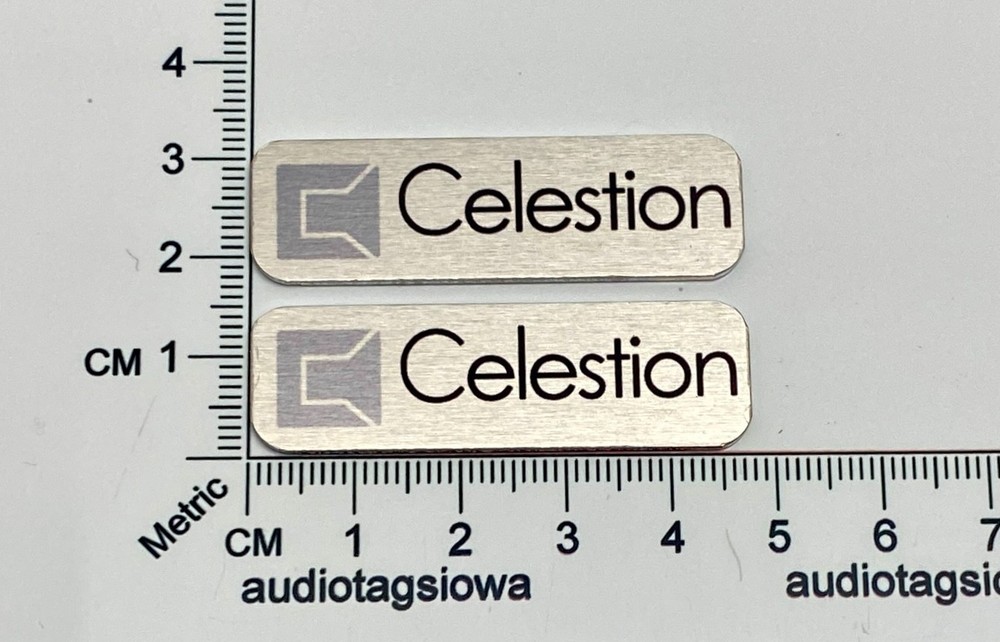 Celestion Ditton 551 Speaker Badge Logo Emblem Silver Aluminum PAIR