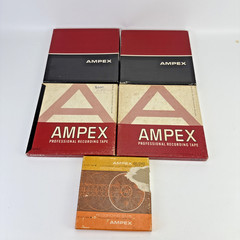 AMPEX Mixed Lot of 5 Reel-To-Reel 1/4″ Recording Tape. (2) 406, 611, 641, 341