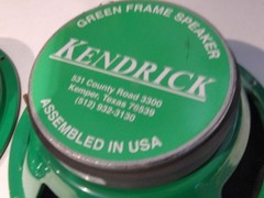 Kendrick 10 – 12 inch Green Frame Speaker x2 USA Original Production Rare ROCKIN