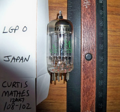 Strong CURTIS MATHES Long Gray Plate O Getter 12AX7 / ECC83 Tube – 108/102