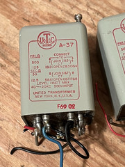 pair 1969 vintage A-37 UTC Transformers United 500-250-125::50/25/12.5 40-20kHz