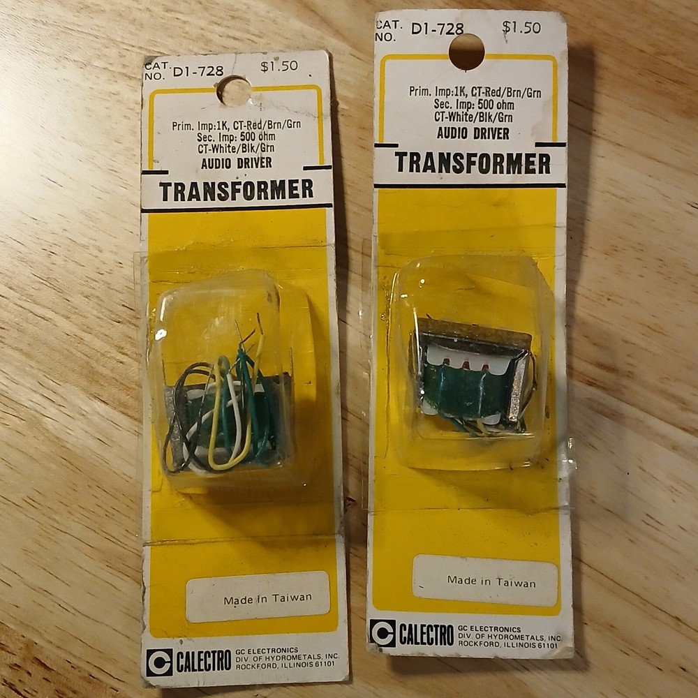1960’s Pair Vintage Calectro Audio Mini Transformers 500 ohm Audio Driver D1-728