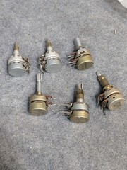 Lot of 6 Double Gang Pots, Ham, Radio, Receiver, Tube, Military