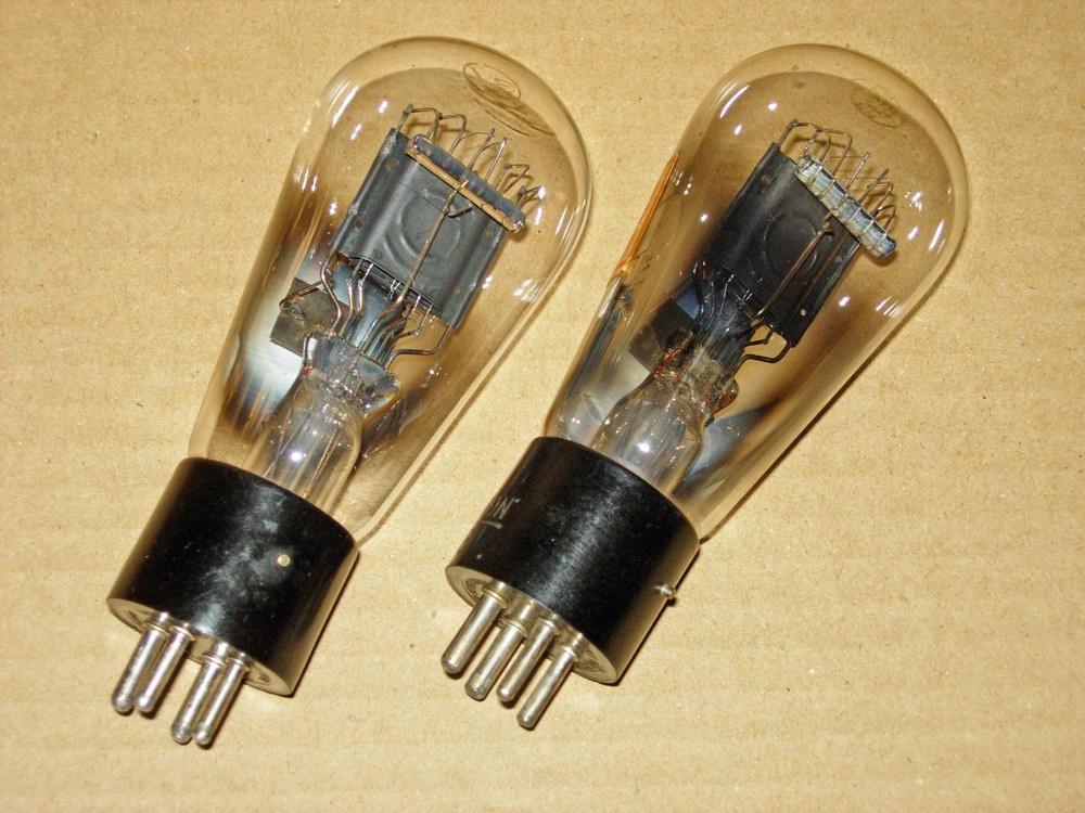 PAIR RCA/CUNNINGHAM UX245/CX345 GLOBE TUBES-CURVE TRACER CLOSE MATCH