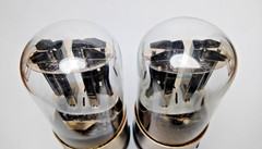 2 pcs NEW 6N8S/6N8M/ 6SN7/ 1578 Metal Base MELZ Tubes 03.1954 Matched Pair