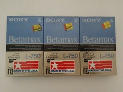 Lot of 3 Sony Betamax Blank Video Cassette L-750BT