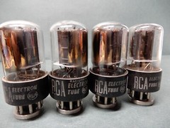RCA 6SN7 Black Plate Silver Logo Vacuum Tubes Quad Amplitrex Tested 76%-96% Gm