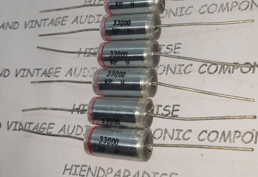 SIEMENS 33000pF 33nF 0.033uF 160V 3% HIEND KP FILM FOIL AXIAL AUDIO CAPS! 4pcs!