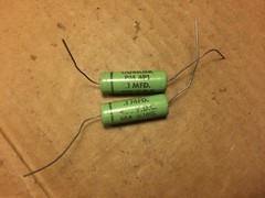 2 NOS Cornell Dubilier GREENIE .1 uf 400v Capacitors Guitar Tone Cap TESTED (Qty