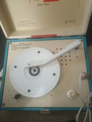 Imperial Party Time Record Player Model 100 White/Blue/Red Stripe