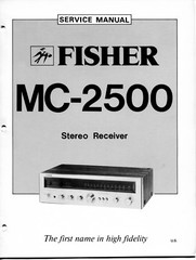 VINTAGE FISHER SERVICE MANUAL STEREO RECEIVER MODEL MC-2500