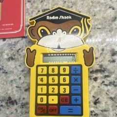 RadioShack EC-351 Vintage Child’s Learning Calculator Yellow Monkey Design