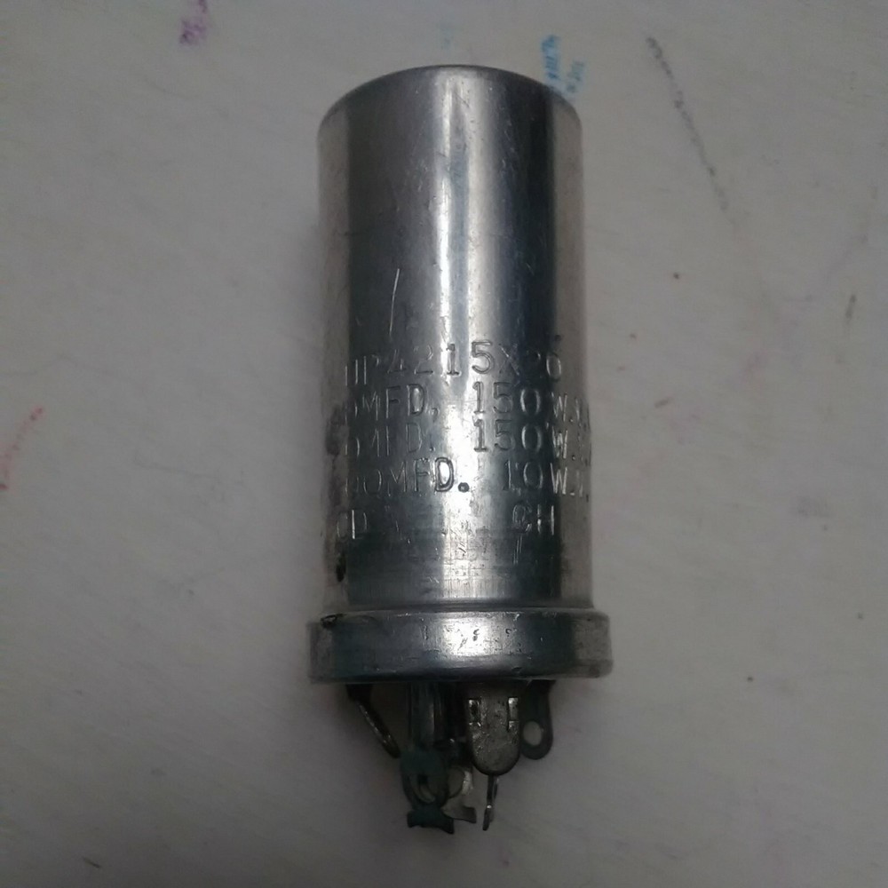1 NOS CD Cornell 40 mfd @ 150v 20 mfd @ 150v 200 mfd @ 10v Can Style Capacitor