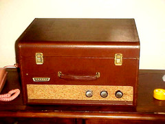 VINTAGE RECORD PLAYER WEBCOR 1661-1-A MUSICALE CHROME TT LEATHER CASE GE VR CART