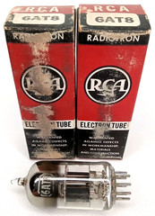Vintage MCM 1950s RCA Radiotron Electron Tube 6AT8 With Original Box Set Of 2