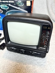 Orchid 5” B/W Television TV W/ AM/FM Radio Portable 4 Way Power SB13-9U/V