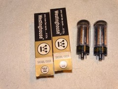 2 x 5AS4A Westinghouse Rectifier Tubes *Black Plates*TESTED*NOS*NIB*#10