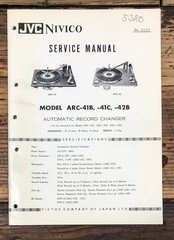 JVC ARC-41B ARC-41C ARC-42B Record Changer Service Manual *Original*