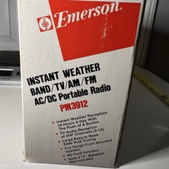 Emerson PM3912 radio vintage multi-band receiver Weather/ TV/ AM/ FM/ AC/ DC