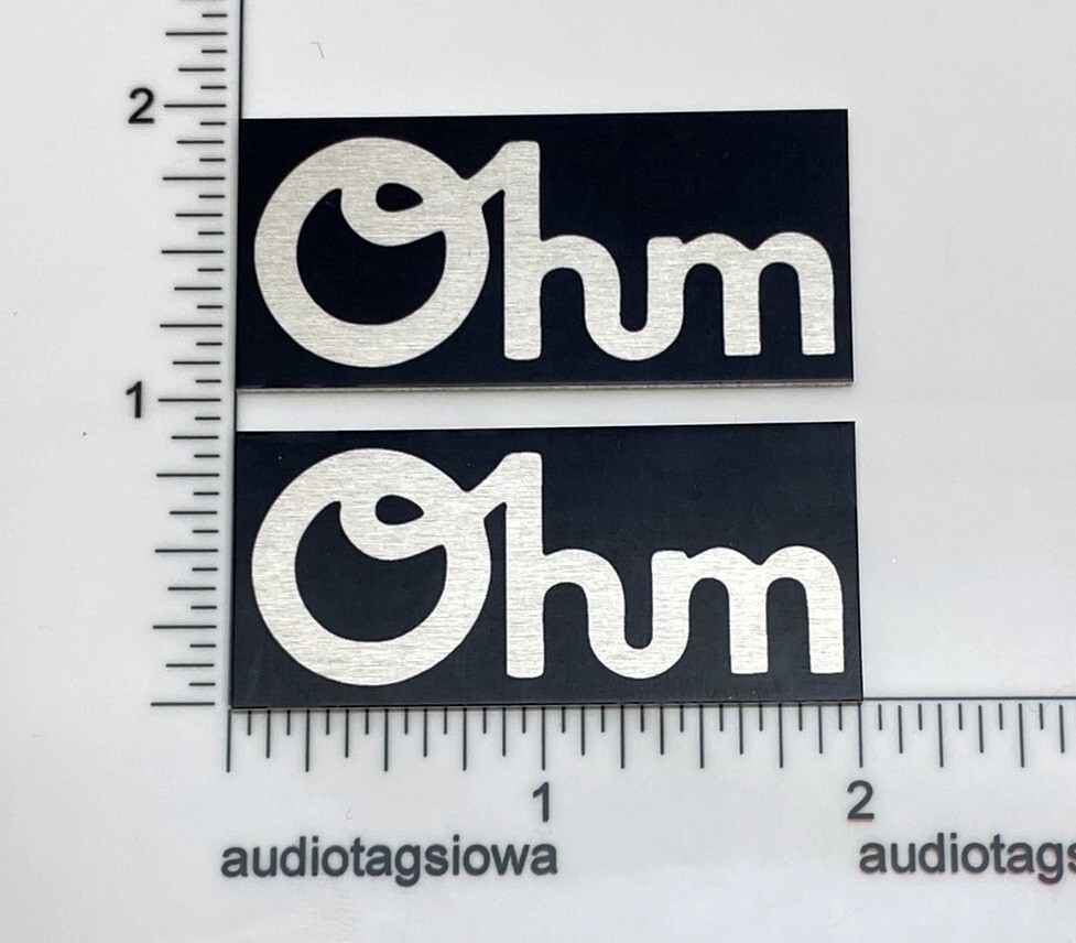 Ohm Speakers Custom Made Reproduction Badges for Walsh 1, 2 or 3 Thick Aluminum